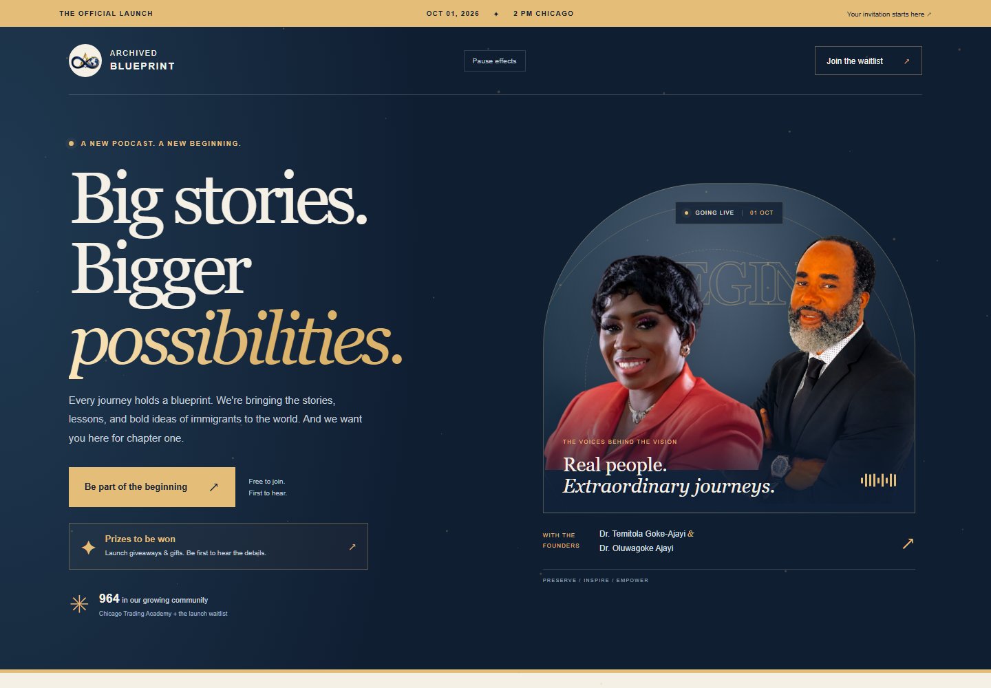 Archived Blueprint website preview